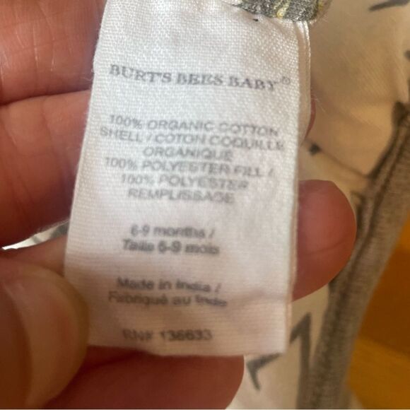 Burts Bees Baby Organic Cotton Reversible Hooded Sweatshirt Size 6 to 9 Months - Picture 9 of 9